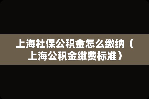 上海社保公积金怎么缴纳（上海公积金缴费标准）