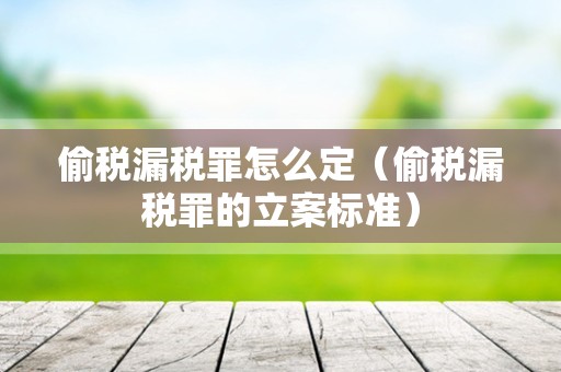 偷税漏税罪怎么定（偷税漏税罪的立案标准）