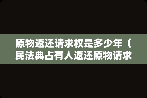 原物返还请求权是多少年（民法典占有人返还原物请求权）
