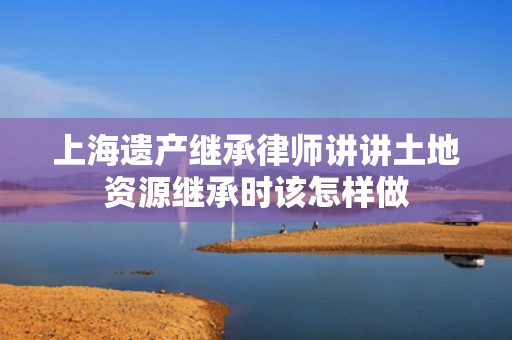 上海遗产继承律师讲讲土地资源继承时该怎样做