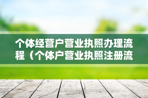 个体经营户营业执照办理流程（个体户营业执照注册流程）