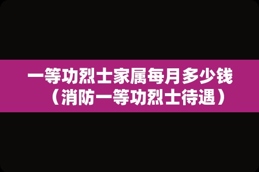 一等功烈士家属每月多少钱（消防一等功烈士待遇）