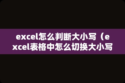 excel怎么判断大小写（excel表格中怎么切换大小写？）