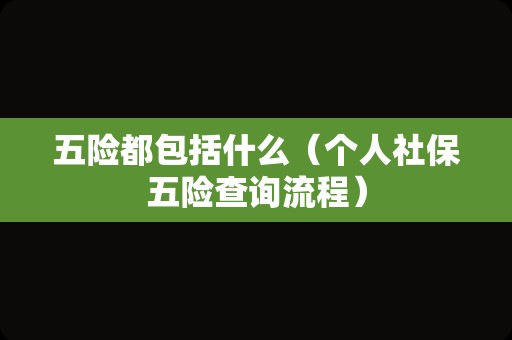 五险都包括什么（个人社保五险查询流程）