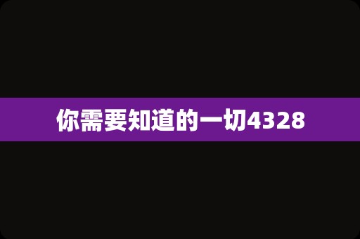 你需要知道的一切4328