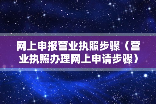 网上申报营业执照步骤（营业执照办理网上申请步骤）