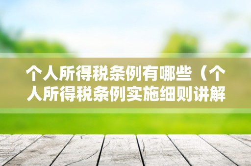 个人所得税条例有哪些（个人所得税条例实施细则讲解）