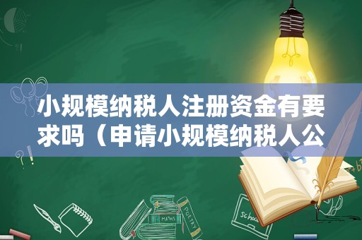 小规模纳税人注册资金有要求吗（申请小规模纳税人公司流程）
