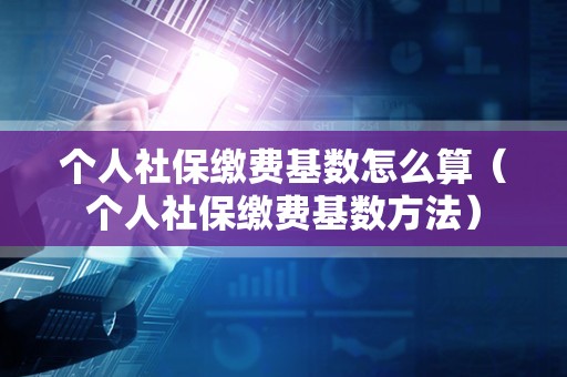 个人社保缴费基数怎么算（个人社保缴费基数方法）