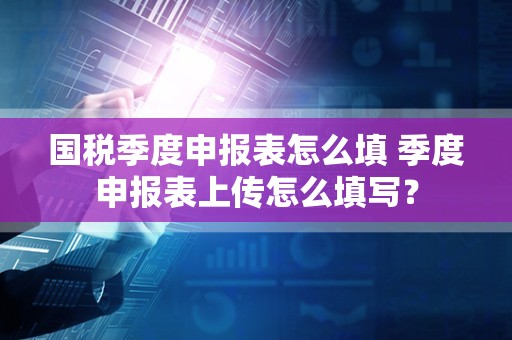 国税季度申报表怎么填 季度申报表上传怎么填写？