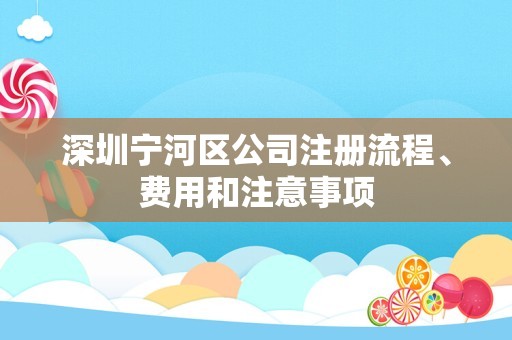 深圳宁河区公司注册流程、费用和注意事项